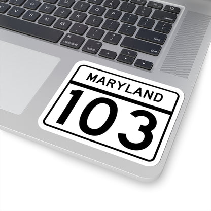 MD Route 103 (Maryland) (Road Sign) STICKER Vinyl Kiss-Cut Decal
