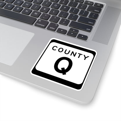 WIS County Q (Wisconsin) (Road Sign) STICKER Vinyl Kiss-Cut Decal