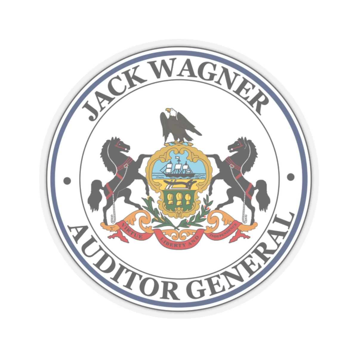 Seal of the Auditor General of Pennsylvania Jack Wagner - STICKER Vinyl Kiss-Cut Decal