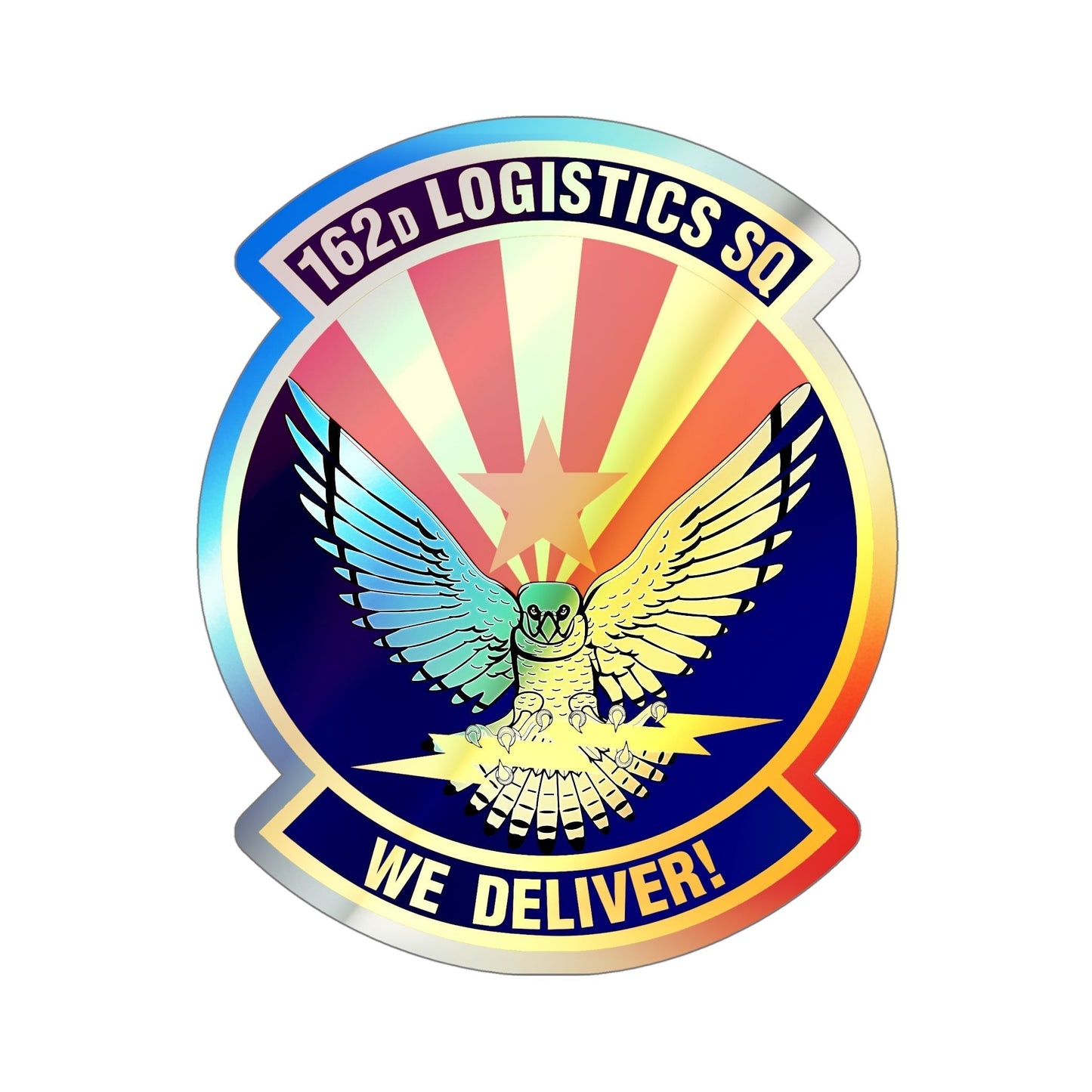 162d Logistics Squadron (U.S. Air Force) Holographic STICKER Die-Cut Vinyl Decal-6 Inch-The Sticker Space