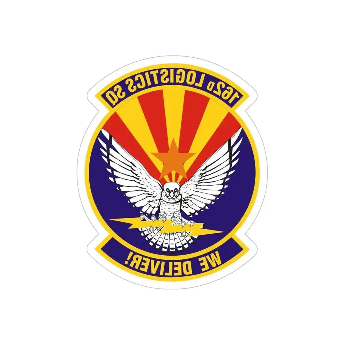 162d Logistics Squadron (U.S. Air Force) REVERSE PRINT Transparent Die-Cut STICKER 6 Inch Die-Cut Transparent - The Sticker Space