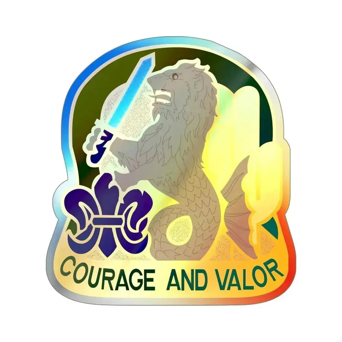 163 Armored Brigade v2 (U.S. Army) Holographic STICKER Die-Cut Vinyl Decal 5 Inch Holographic - The Sticker Space