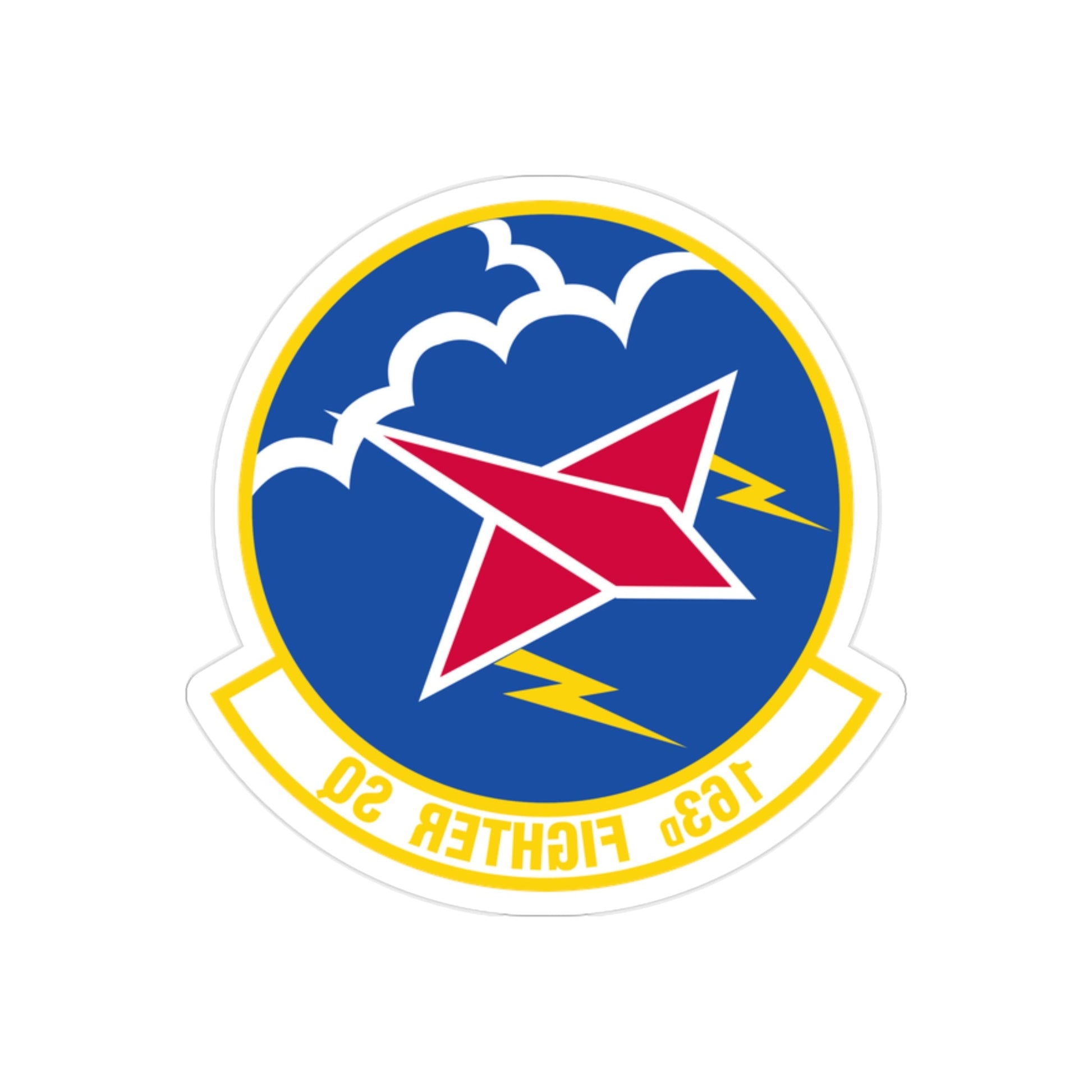 163 Fighter Squadron (U.S. Air Force) REVERSE PRINT Transparent STICKER-2" × 2"-The Sticker Space
