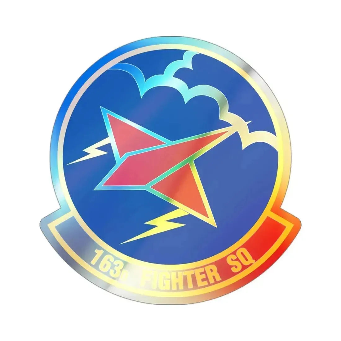 163 Fighter Squadron (U.S. Air Force) Holographic STICKER Die-Cut Vinyl Decal - The Sticker Space