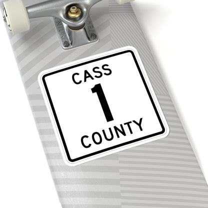 Cass County 1 MN (Minnesota) (Road Sign) STICKER Vinyl Kiss-Cut Decal