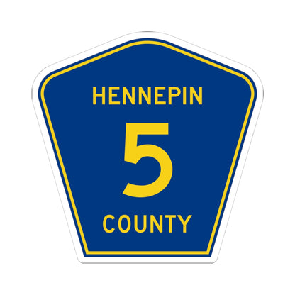 Hennepin County 5 (Minnesota) (Road Sign) STICKER Vinyl Kiss-Cut Decal