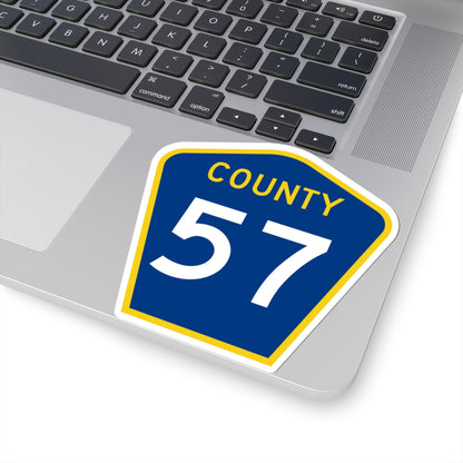 County 57 MN (Minnesota) (Road Sign) STICKER Vinyl Kiss-Cut Decal