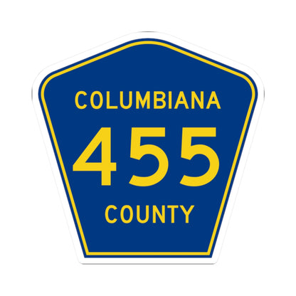 Columbiana County 455 (Ohio) (Road Sign) STICKER Vinyl Kiss-Cut Decal