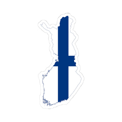 Flag-map of Finland without Aland (Finland) STICKER Vinyl Kiss-Cut Decal