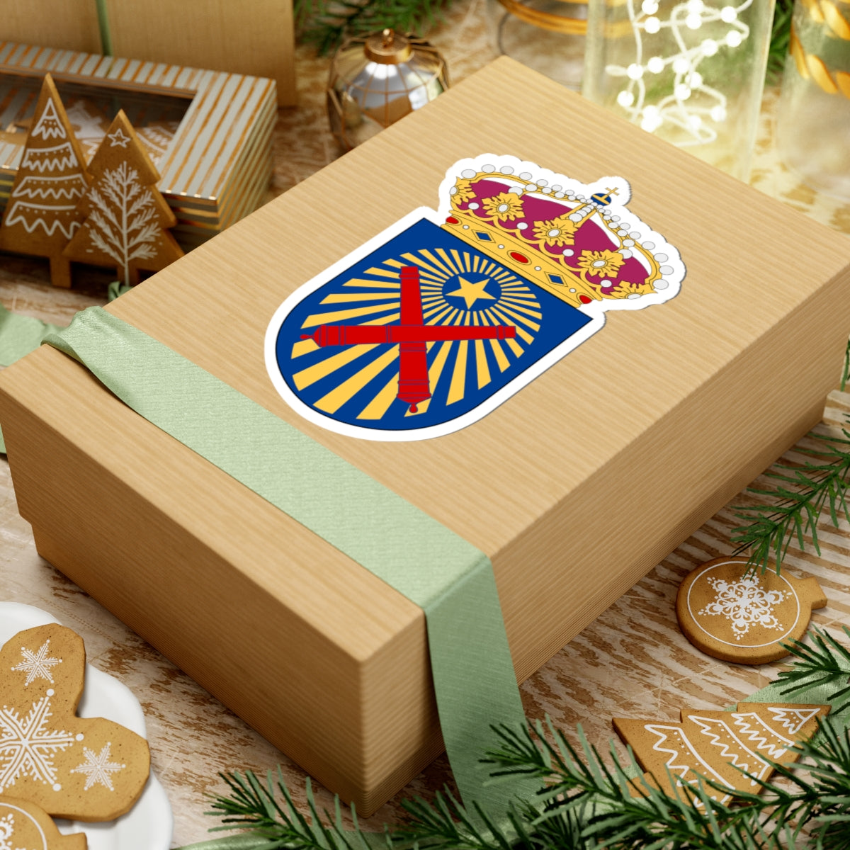 Artilleri- och ingenjörshögskolan vapen (Sweden) (Coat of Arms) STICKER Vinyl Kiss-Cut Decal