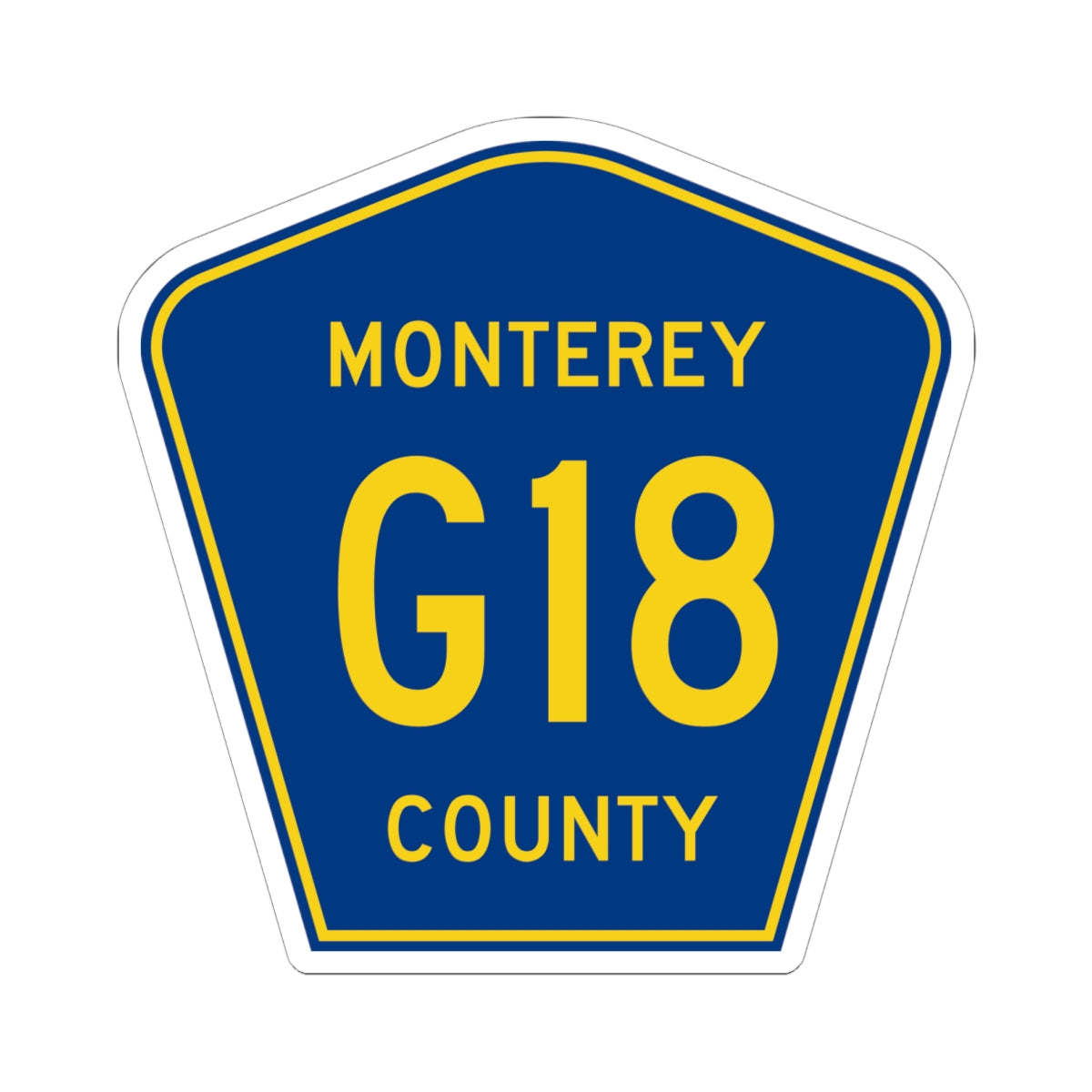 Monterey County G18 (California) (Road Sign) STICKER Vinyl Kiss-Cut Decal