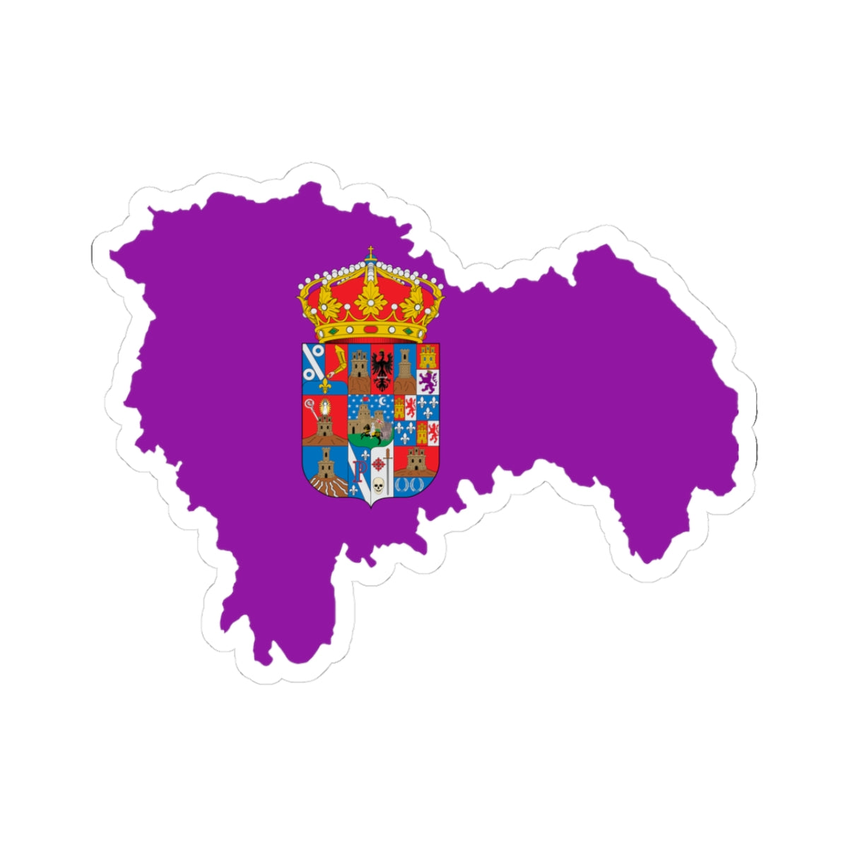 Flag-map of Guadalajara Province (Spain) STICKER Vinyl Kiss-Cut Decal