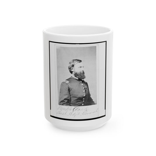 Assistant Adjunct General Temple Clark, Union Officer, Half-Length Portrait, Facing Right (U.S. Civil War) White Coffee Mug