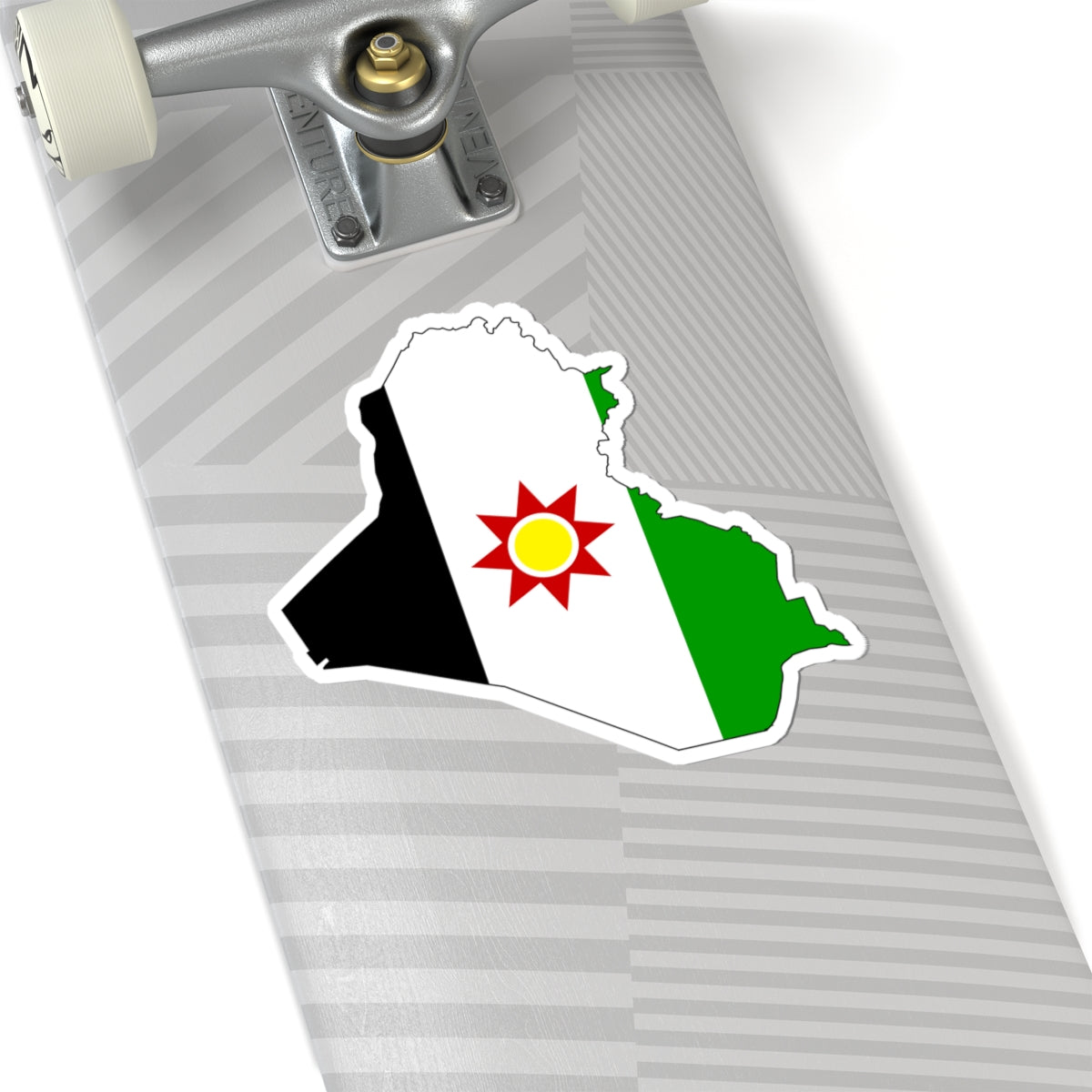 Flag-map of Iraq 1959-1963 (Iraq) STICKER Vinyl Kiss-Cut Decal