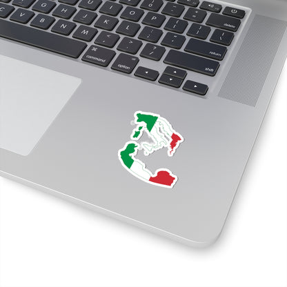 Flag map of Greater Italy (Italy) STICKER Vinyl Kiss-Cut Decal