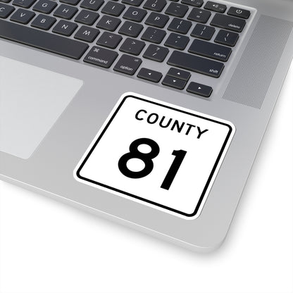 County 81 square (Minnesota) (Road Sign) STICKER Vinyl Kiss-Cut Decal
