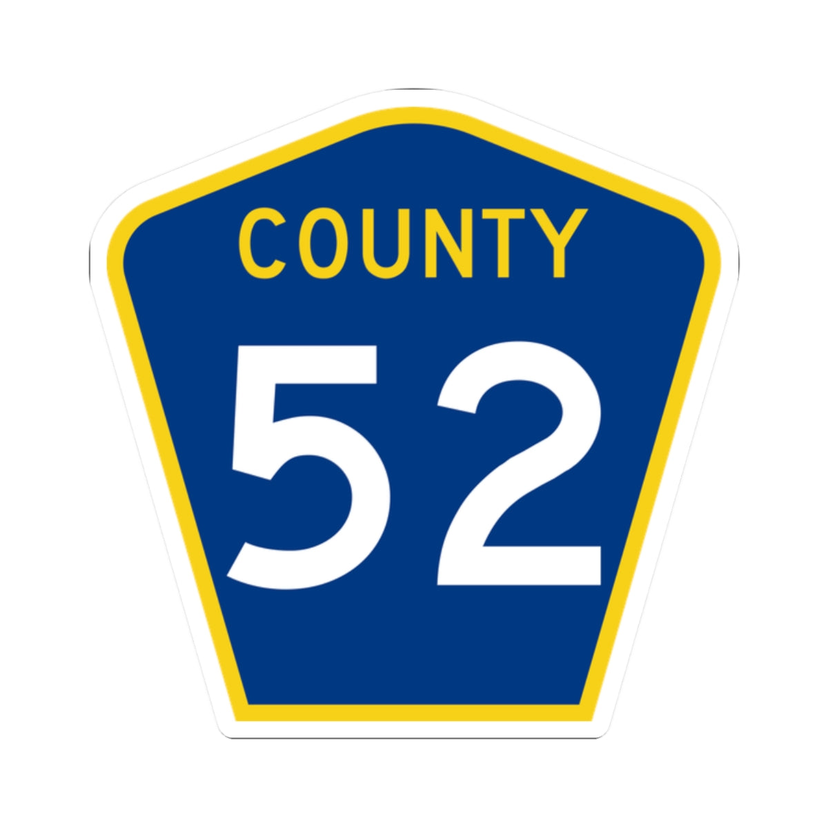 County 52 MN (Minnesota) (Road Sign) STICKER Vinyl Kiss-Cut Decal