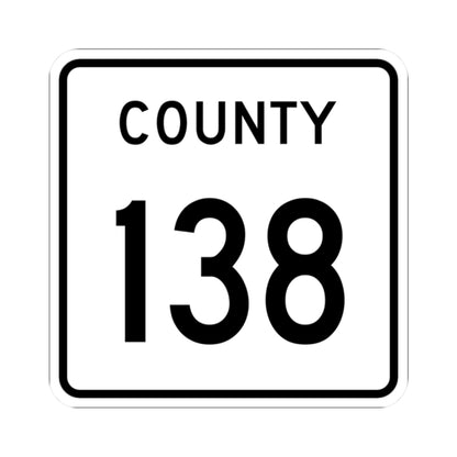 County 138 square (Minnesota) (Road Sign) STICKER Vinyl Kiss-Cut Decal