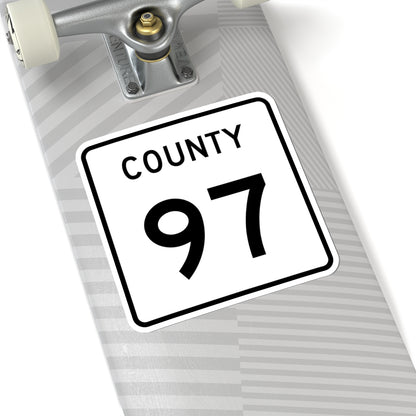 County 97 square (Minnesota) (Road Sign) STICKER Vinyl Kiss-Cut Decal