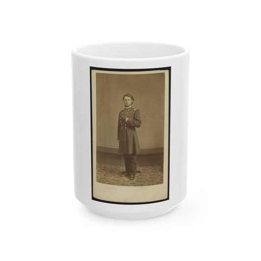 Full-Length Portrait Of An Unidentified Civil War Soldier 002 (U.S. Civil War) White Coffee Mug-15oz-The Sticker Space