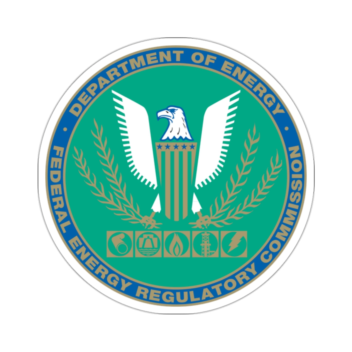 Seal of the United States Federal Energy Regulatory Commission - STICKER Vinyl Kiss-Cut Decal