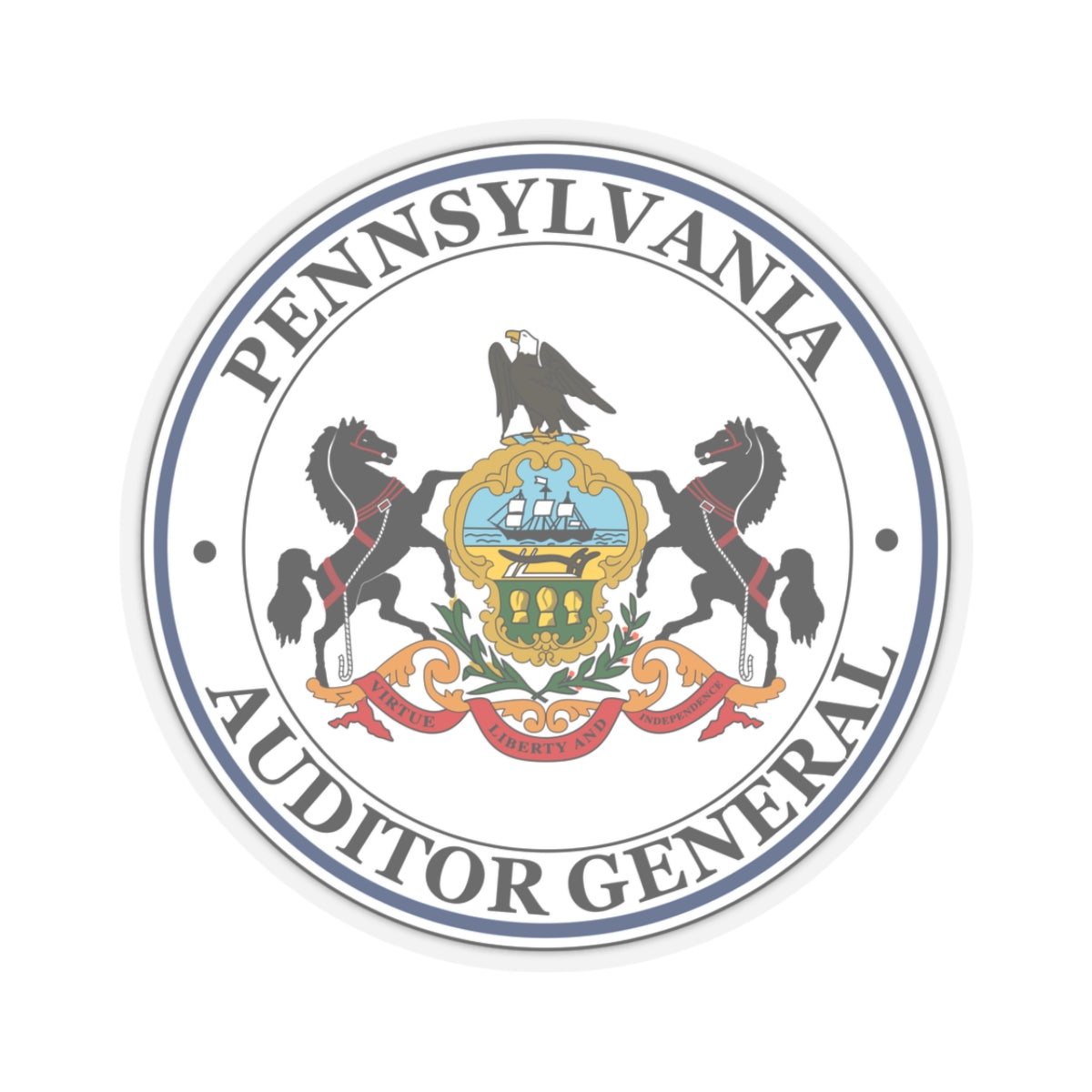 Seal of the Auditor General of Pennsylvania - STICKER Vinyl Kiss-Cut Decal