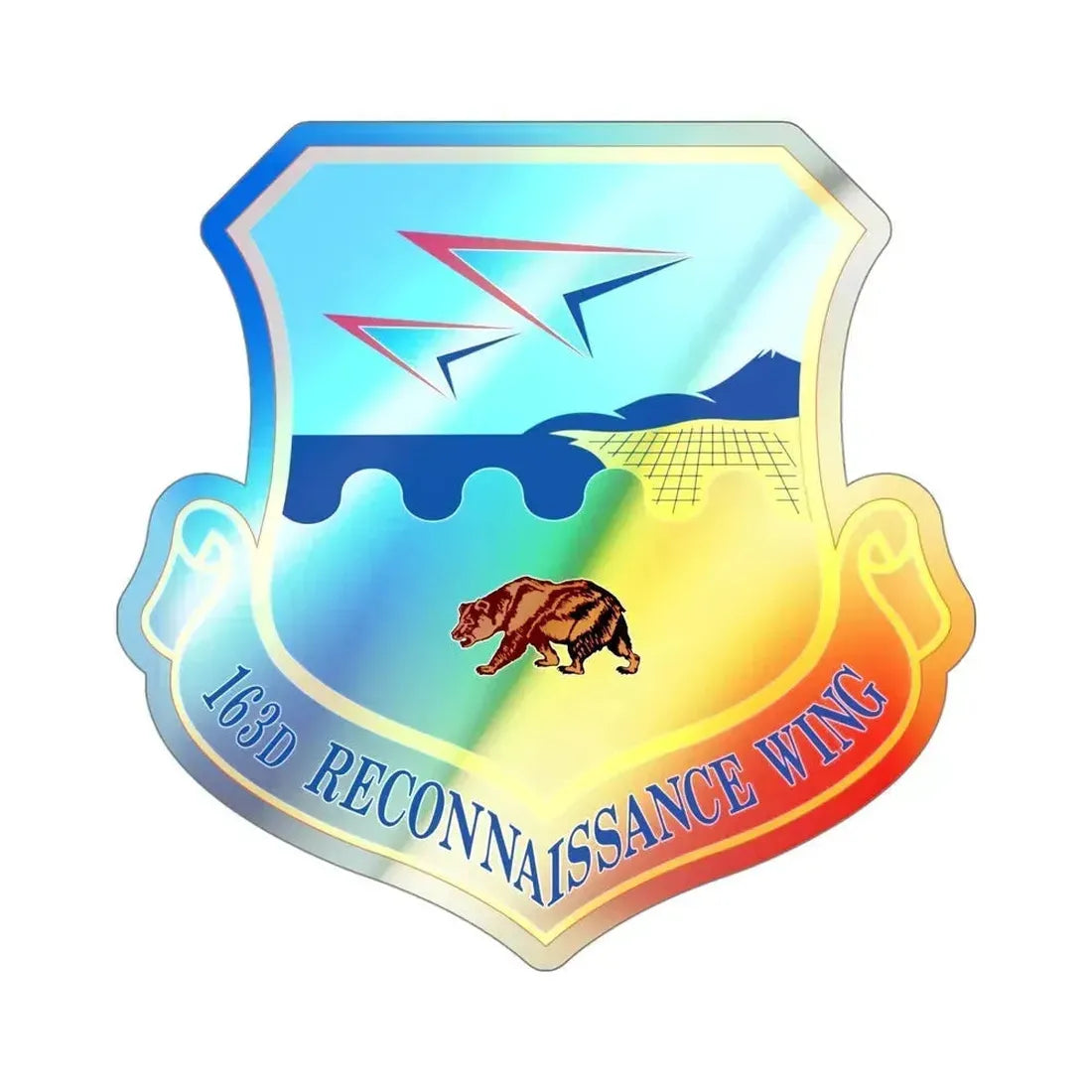 163d Attack Wing (U.S. Air Force) Holographic STICKER Die-Cut Vinyl Decal 4 Inch Holographic - The Sticker Space