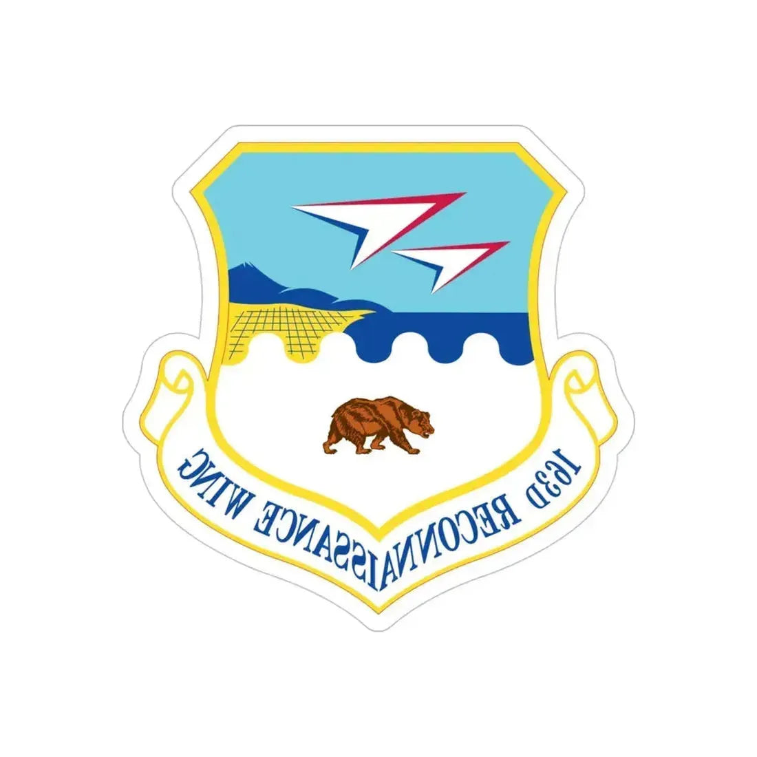 163d Attack Wing (U.S. Air Force) REVERSE PRINT Transparent Die-Cut STICKER 4 Inch Die-Cut Transparent - The Sticker Space