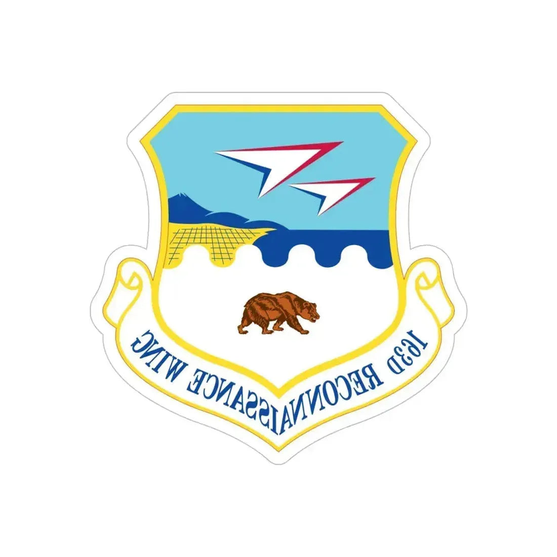 163d Attack Wing (U.S. Air Force) REVERSE PRINT Transparent Die-Cut STICKER 6 Inch Die-Cut Transparent - The Sticker Space