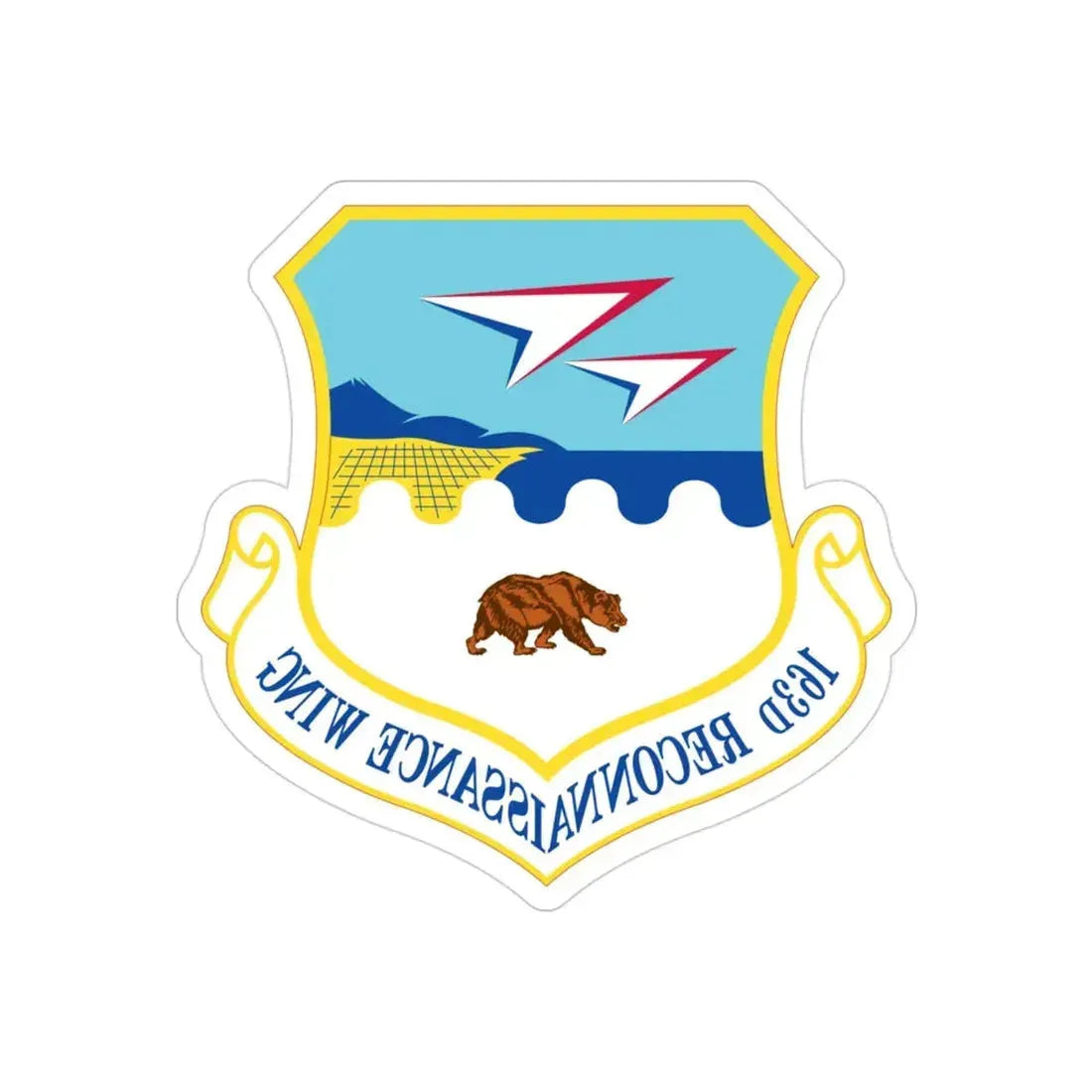 163d Attack Wing (U.S. Air Force) REVERSE PRINT Transparent Die-Cut STICKER - The Sticker Space