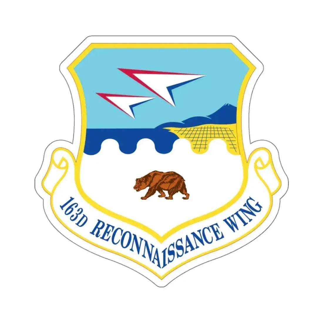 163d Attack Wing (U.S. Air Force) STICKER Vinyl Kiss-Cut Decal 4 Inch White - The Sticker Space