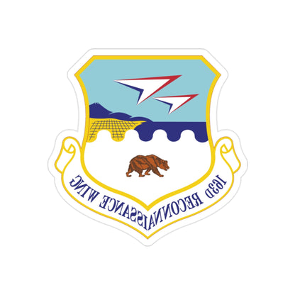 163d Reconnaissance Wing (U.S. Air Force) REVERSE PRINT Transparent STICKER-2" × 2"-The Sticker Space