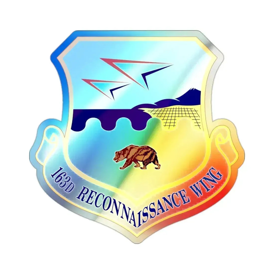 163d Reconnaissance Wing (U.S. Air Force) Holographic STICKER Die-Cut Vinyl Decal 2 Inch Holographic - The Sticker Space