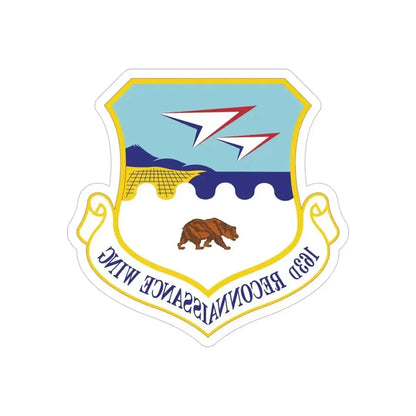 163d Reconnaissance Wing (U.S. Air Force) REVERSE PRINT Transparent Die-Cut STICKER 4 Inch Die-Cut Transparent - The Sticker Space