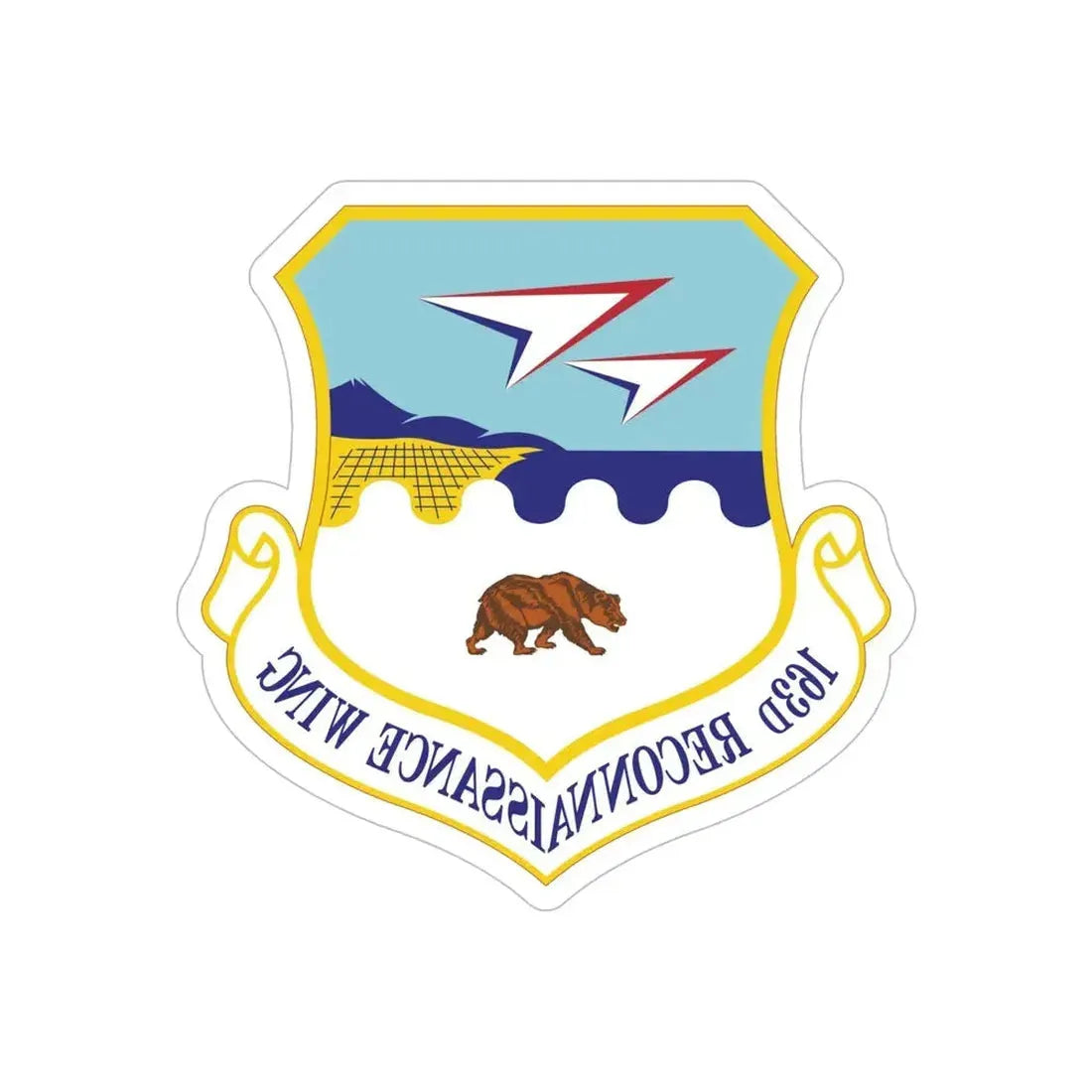 163d Reconnaissance Wing (U.S. Air Force) REVERSE PRINT Transparent Die-Cut STICKER - The Sticker Space