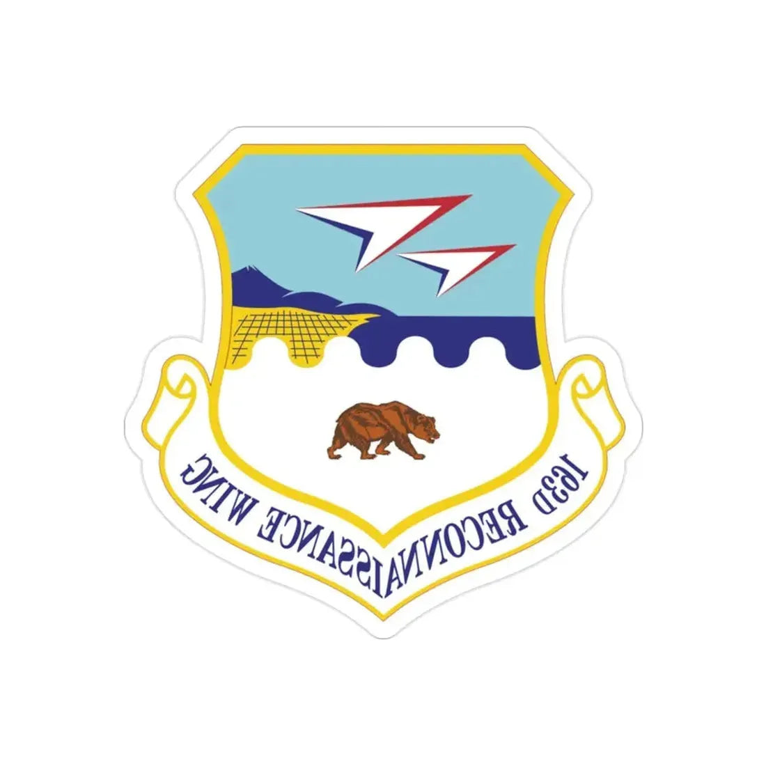 163d Reconnaissance Wing (U.S. Air Force) REVERSE PRINT Transparent Die-Cut STICKER - The Sticker Space