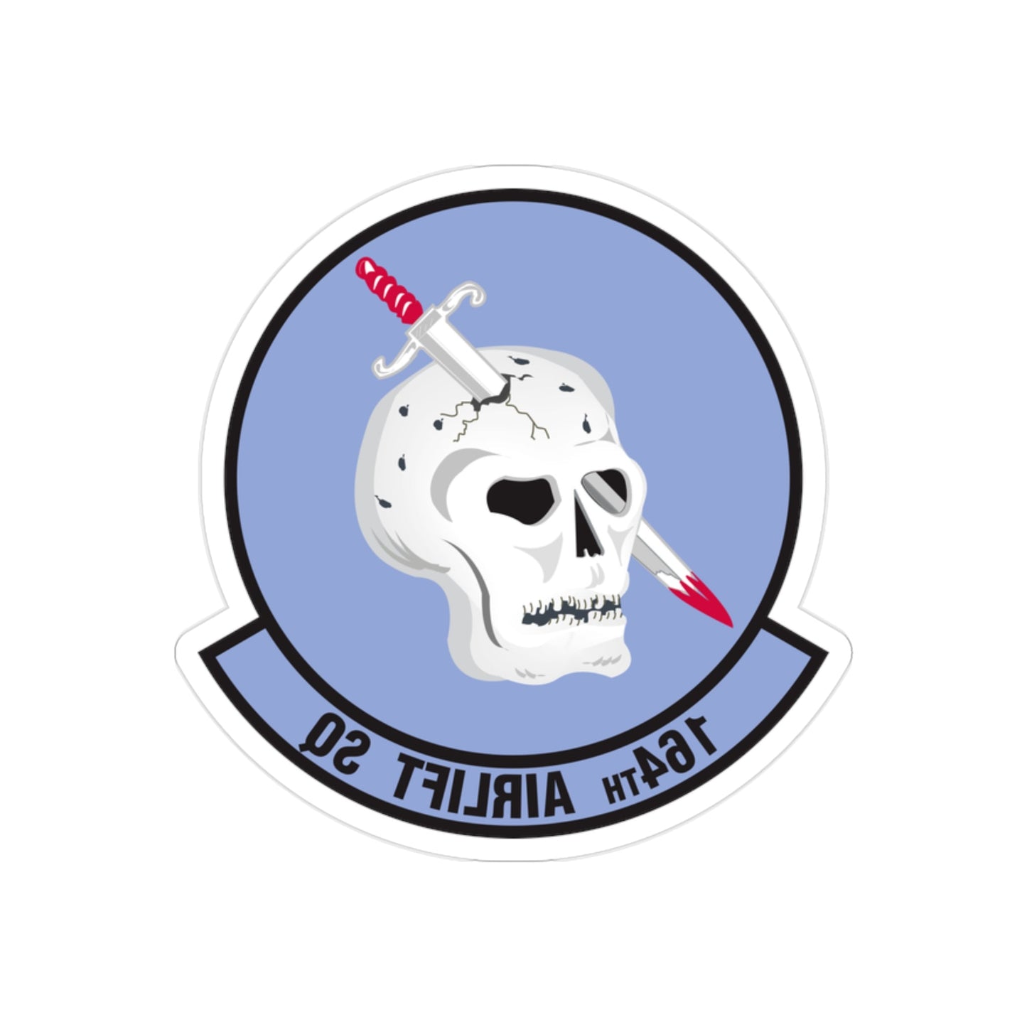 164 Airlift Squadron (U.S. Air Force) REVERSE PRINT Transparent STICKER-2" × 2"-The Sticker Space