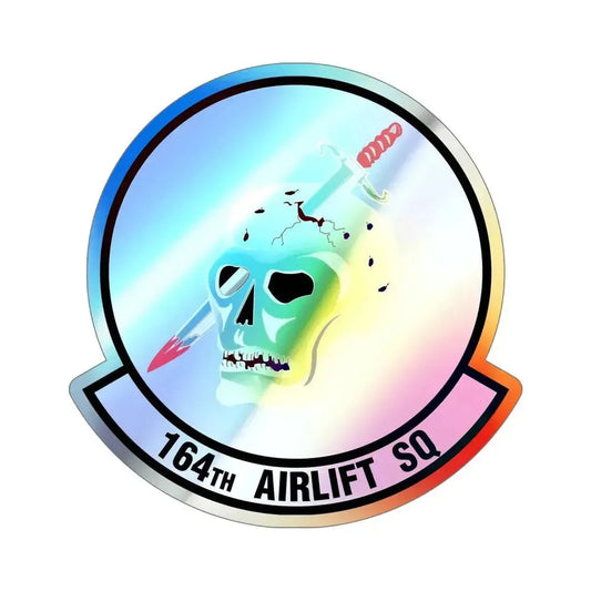 164 Airlift Squadron (U.S. Air Force) Holographic STICKER Die-Cut Vinyl Decal 6 Inch Holographic - The Sticker Space