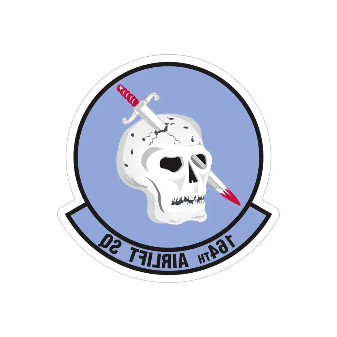 164 Airlift Squadron (U.S. Air Force) REVERSE PRINT Transparent Die-Cut STICKER 6 Inch Die-Cut Transparent - The Sticker Space