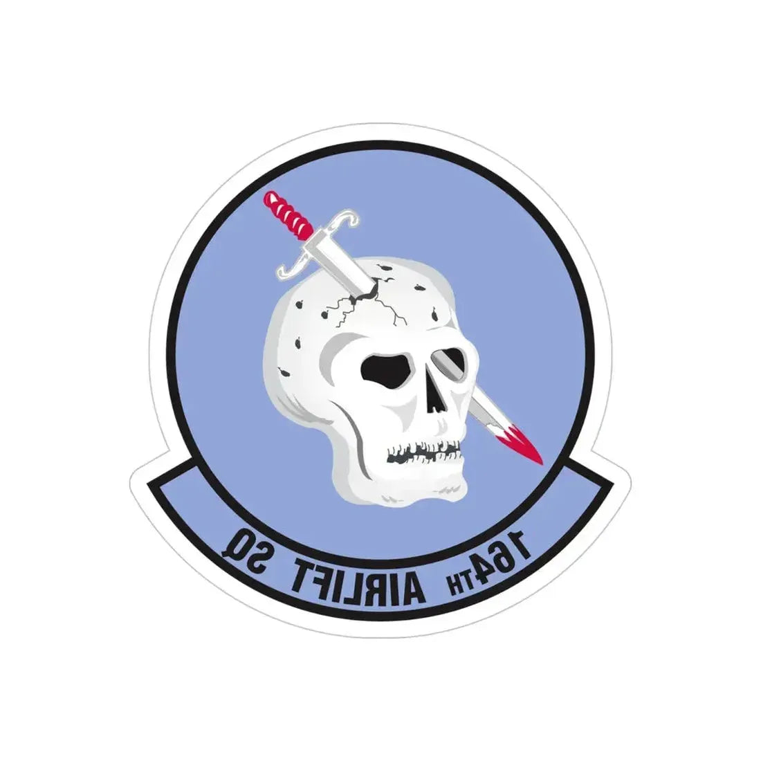 164 Airlift Squadron (U.S. Air Force) REVERSE PRINT Transparent Die-Cut STICKER - The Sticker Space