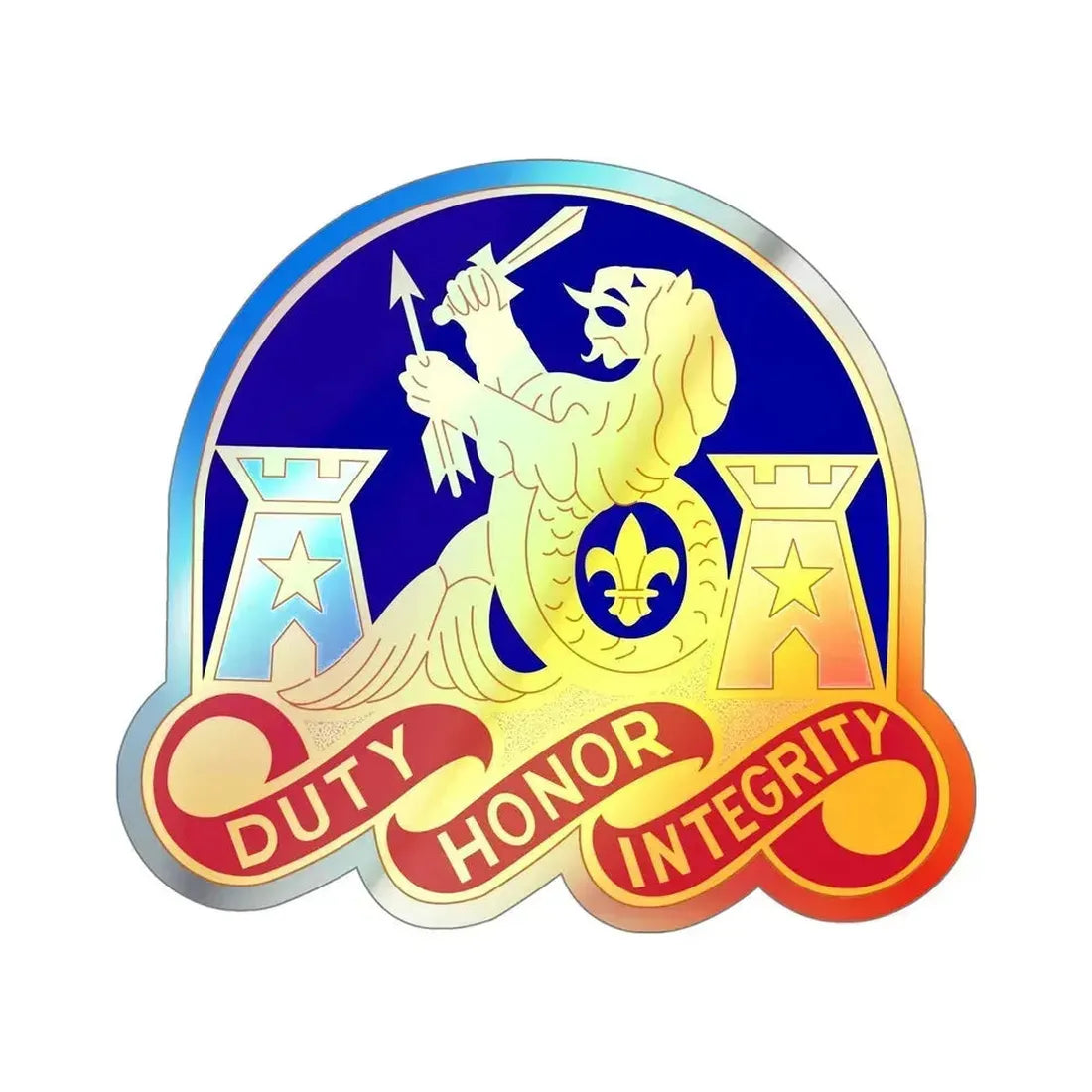 164 Engineer Group (U.S. Army) Holographic STICKER Die-Cut Vinyl Decal 5 Inch Holographic - The Sticker Space