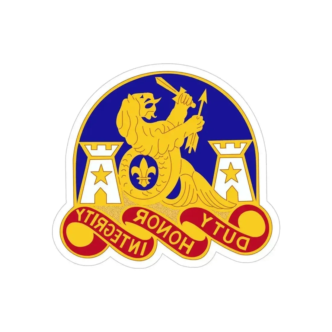 164 Engineer Group (U.S. Army) REVERSE PRINT Transparent Die-Cut STICKER 5 Inch Die-Cut Transparent - The Sticker Space