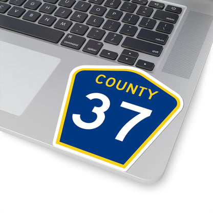County 37 MN (Minnesota) (Road Sign) STICKER Vinyl Kiss-Cut Decal