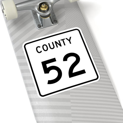 County 52 square (Minnesota) (Road Sign) STICKER Vinyl Kiss-Cut Decal