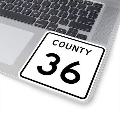 County 36 square (Minnesota) (Road Sign) STICKER Vinyl Kiss-Cut Decal