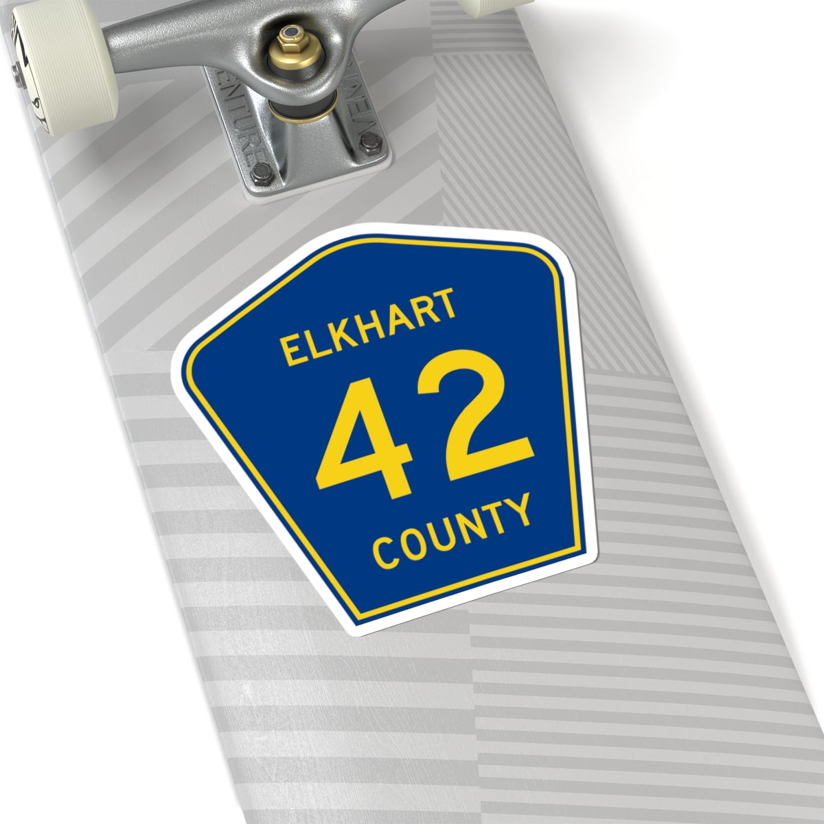 Elkhart County Road 42 IN (Indiana) (Road Sign) STICKER Vinyl Kiss-Cut Decal
