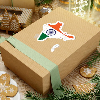 Flag-map of India de-facto (India) STICKER Vinyl Kiss-Cut Decal