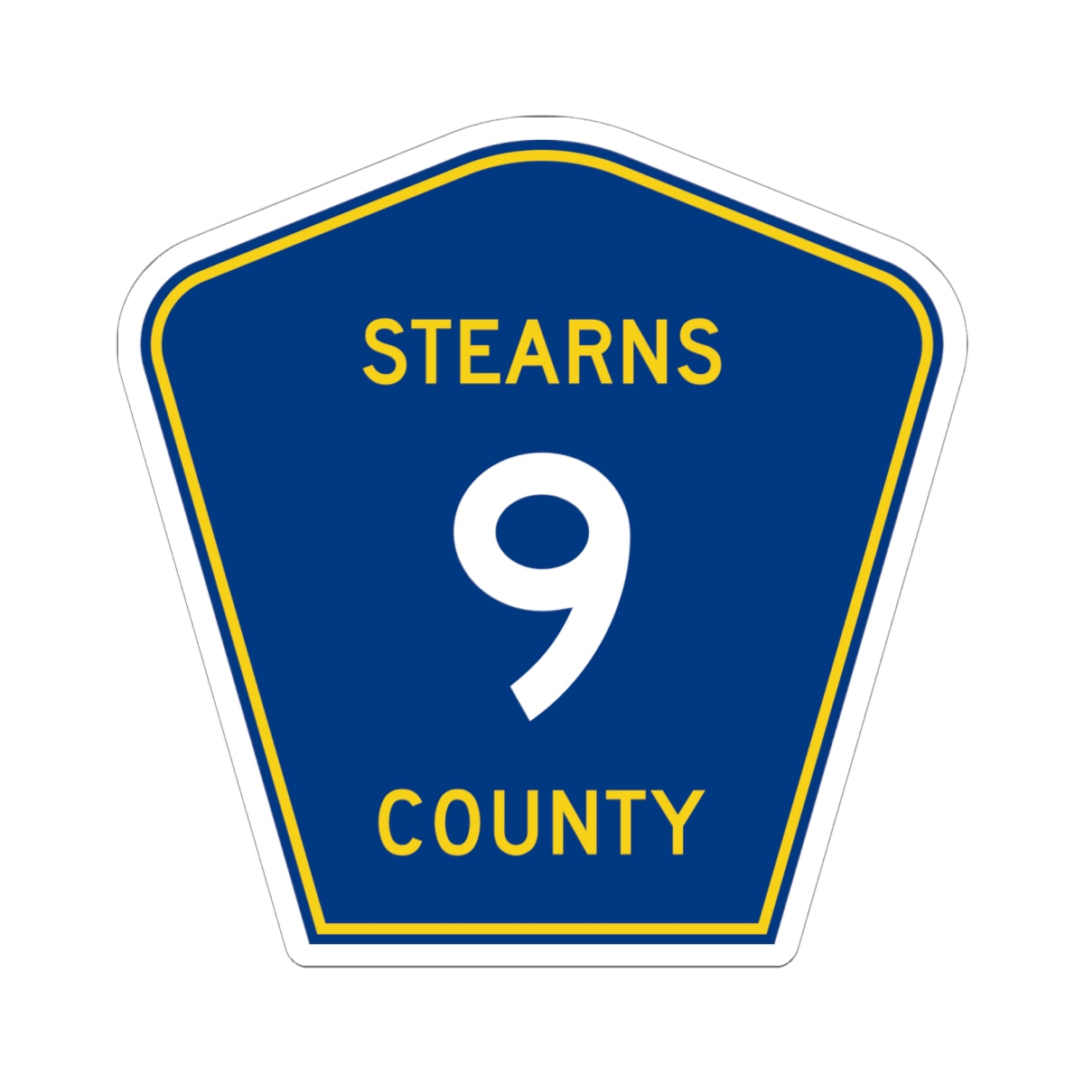 Stearns County Route 9 (Minnesota) (Road Sign) STICKER Vinyl Kiss-Cut Decal