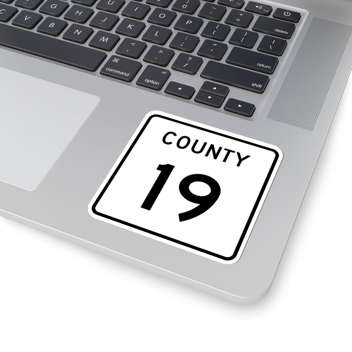 County 19 square (Minnesota) (Road Sign) STICKER Vinyl Kiss-Cut Decal
