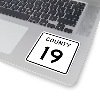 County 19 square (Minnesota) (Road Sign) STICKER Vinyl Kiss-Cut Decal